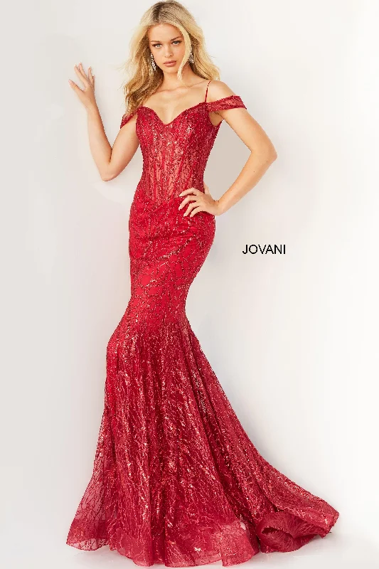 Jovani 05838 Prom Off Shoulder Long Formal Gown