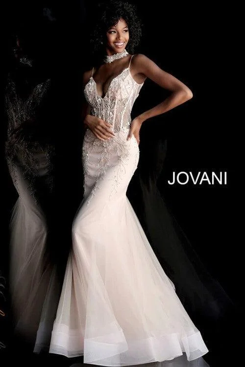 Jovani 66151 Corset Bodice V-Neck Mermaid Prom Dress