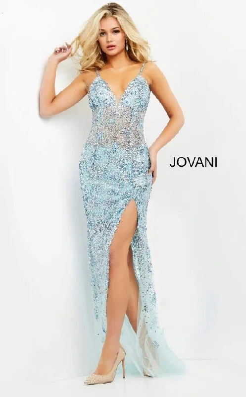 Jovani 05872 Spaghetti Strap Long Prom Gown