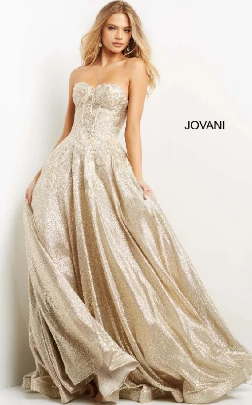 Jovani 07497 Strapless Long Formal Prom Gown