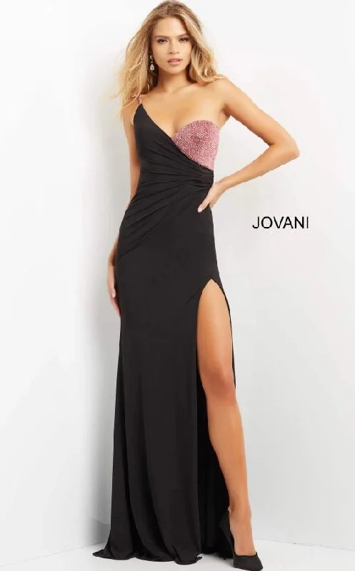 Jovani 09021 One Shoulder Long Formal Prom Gown