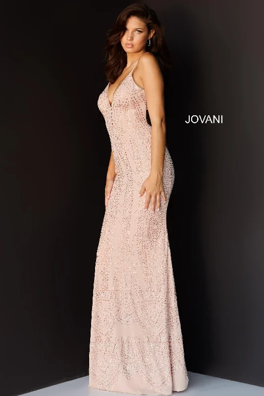 Jovani 06496 Spaghetti Strap Sexy Long Prom Dress