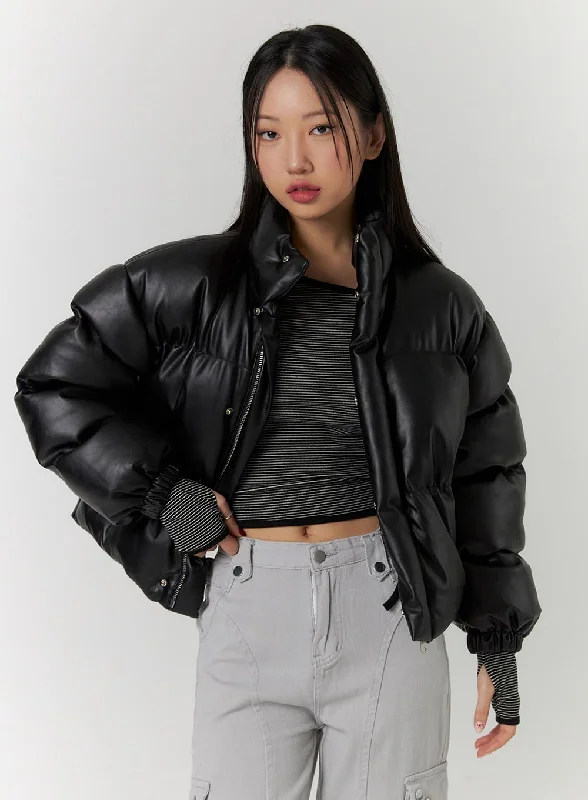 Crop Zip Up Puffer Jacket CD314