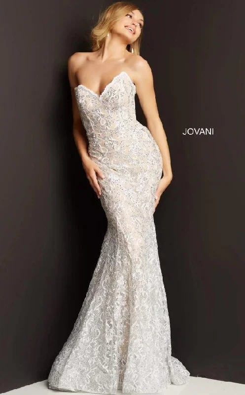 Jovani 08215 Strapless Long Mermaid Prom Gown