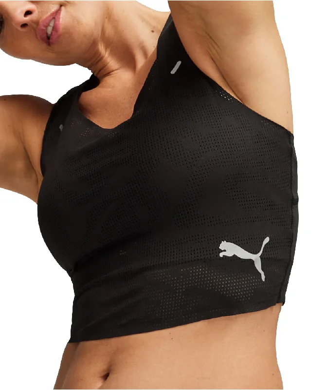 Puma Run Ultraspun Womens Running Crop Top - Black