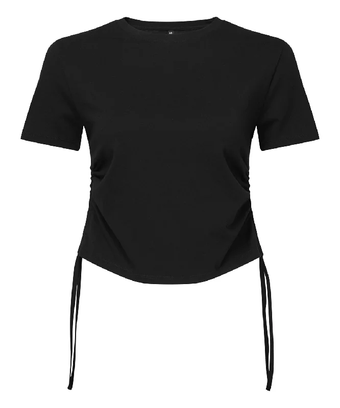 Black - Women’s TriDri® ruched crop top