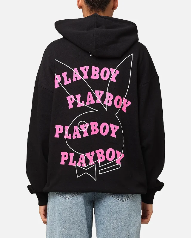 Playboy Wavy Stack Hoodie Black