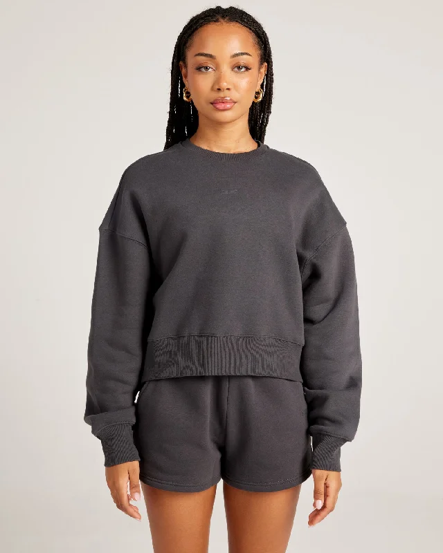 Omni Relaxed Crewneck - Charcoal