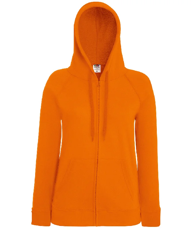 Orange - Women's lightweight hooded sweatshirt jacket