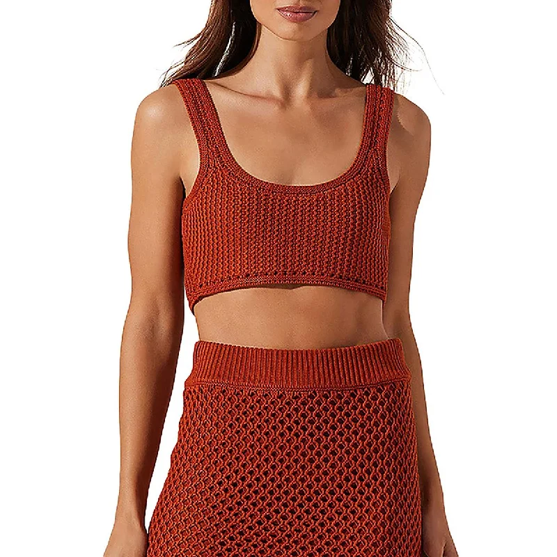 ASTR the Label Womens Kendelle Knit Sleeveless Cropped