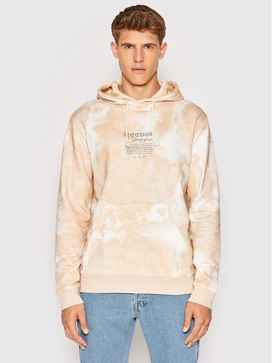 HOODIE Reebok Allover Print Beżowy Relaxed Fit