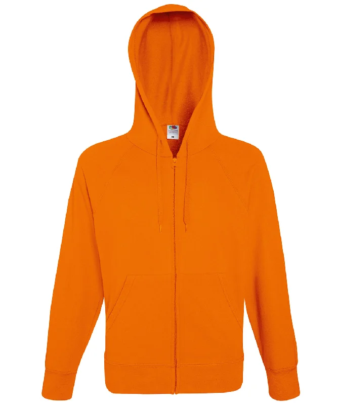 Orange - Lightweight hooded sweatshirt jacket