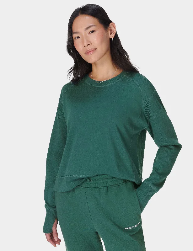 After Class Crop Sweatshirt - Glade Green