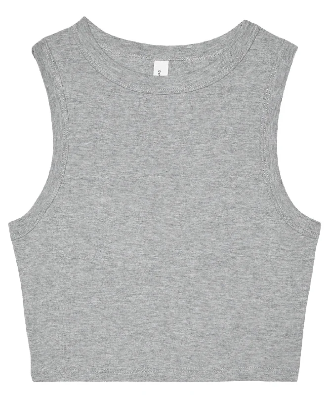 Athletic Heather - Women’s micro rib muscle crop tank