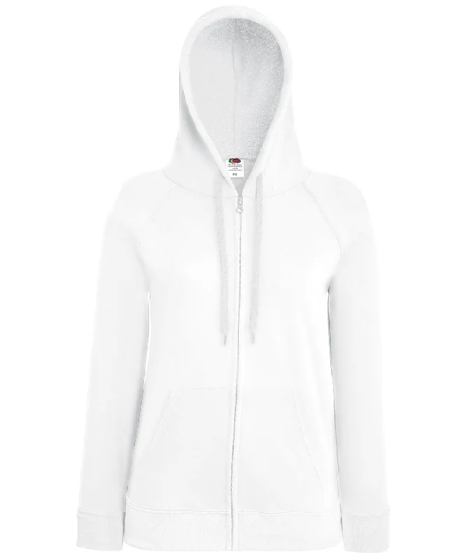 White - Women's lightweight hooded sweatshirt jacket