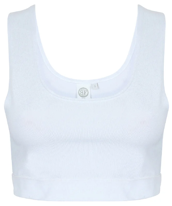 White/White - Women's fashion crop top