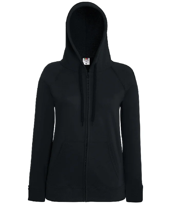 Black - Women's lightweight hooded sweatshirt jacket