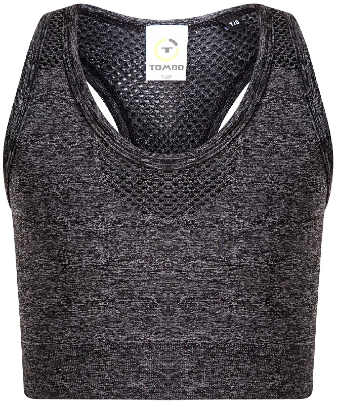 Grey Marl - Kids seamless crop top