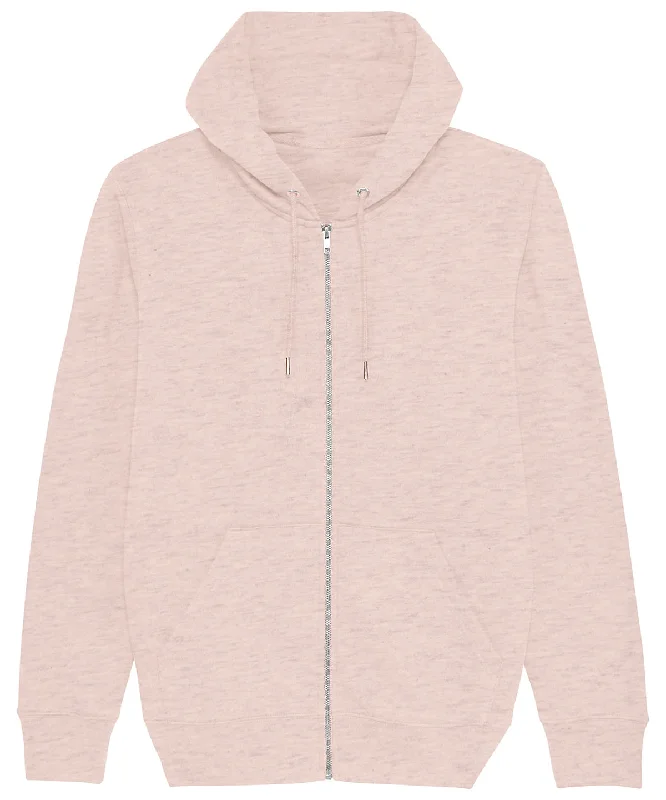 Cream Heather Pink - Cultivator, unisex iconic zip-thru hoodie sweatshirt (STSM566)