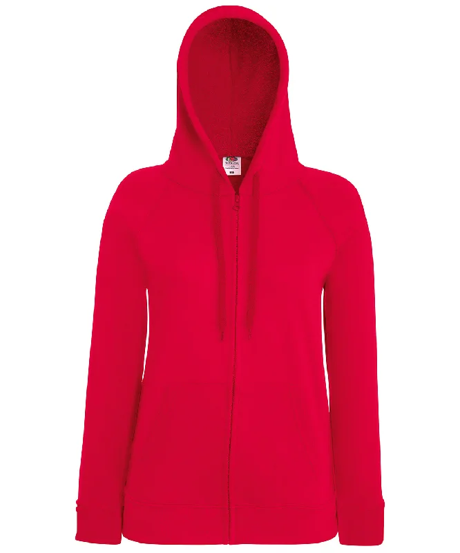 Red - Women's lightweight hooded sweatshirt jacket