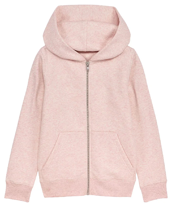 Cream Heather Pink - Mini Runner kids brushed zip-through sweatshirt (STSK912)