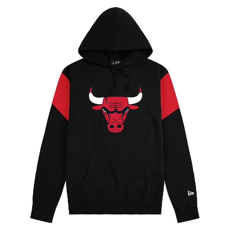 Chicago Bulls NBA Colour Block Black Oversized Hoodie