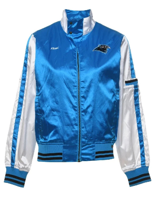 Carolina Panthers Blue & Grey Shiny Embroidered Nylon Jacket - M