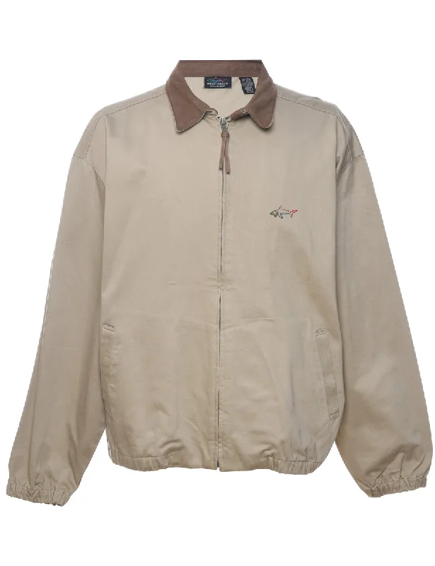 Classic Beige Zip-Front Jacket - XL