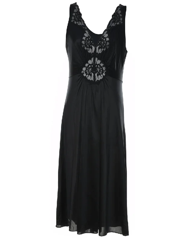 Classic Black Lace Nightdress - S