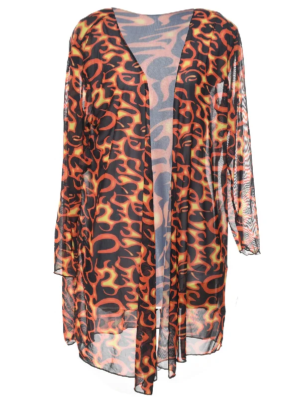 Flame Design Sheer Jacket - L