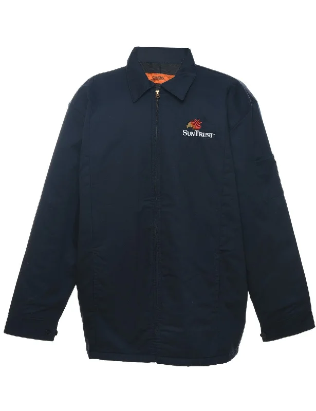 Navy Embroidered Workwear Jacket - XL