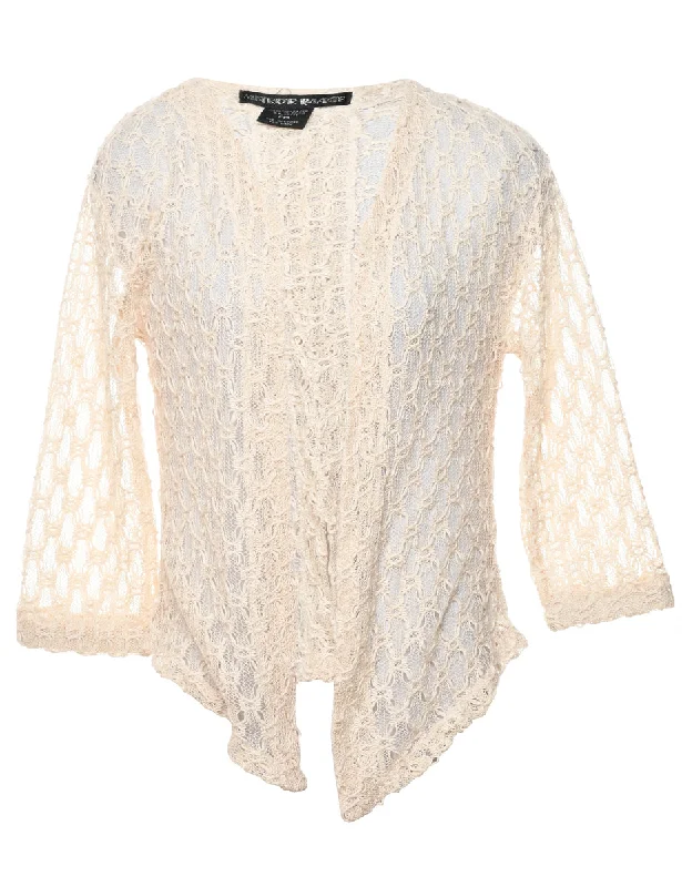 Peach Lace Jacket - M