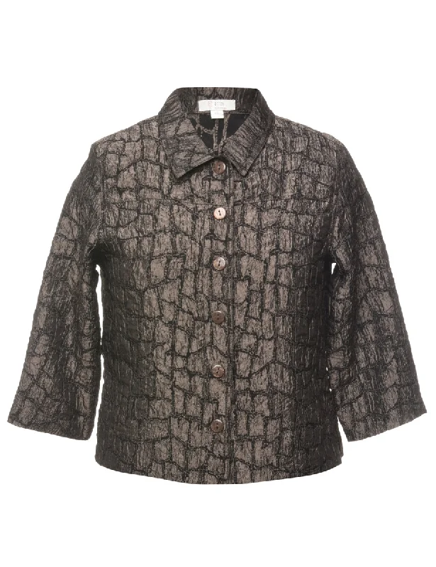 Snakeskin Print Black & Silver Jacket - S