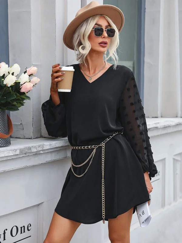 Women's fashion long-sleeved loose dresses