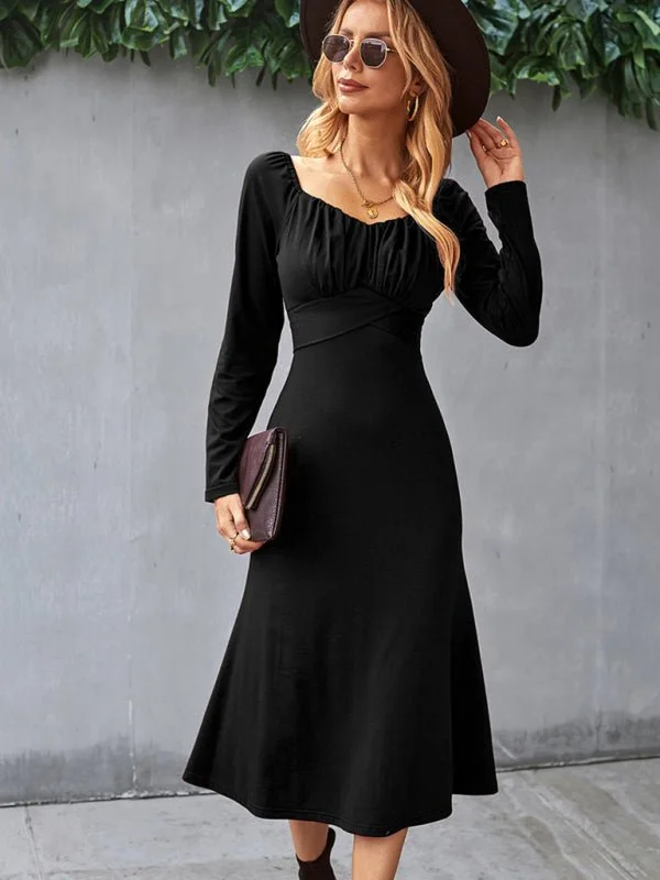 Women's Solid Knit Raglan Sleeve Dress