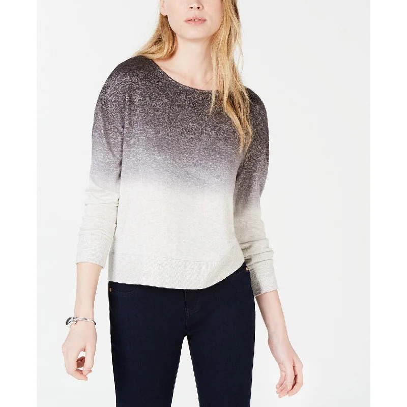 Bar III Women's Dip-Dyed Ombre Sweater Heather Gray Size X-Large