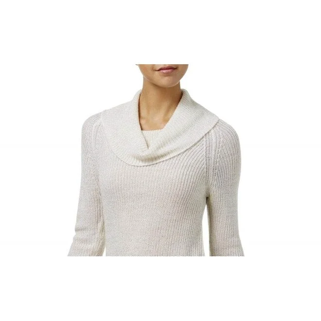 Bcx Women's Textured Cowlneck Twist-Front Sweater White Size Large