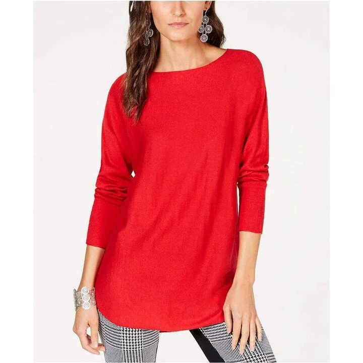 INC International Concepts Women's Shirttail Sweater Red Size Large