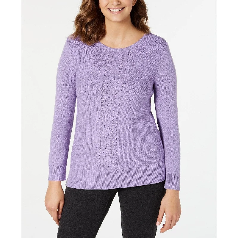 Karen Scott Women's Cable-Knit Sweater Purple Size X-Large