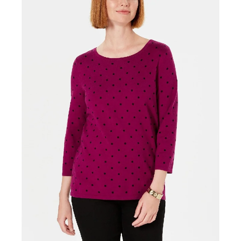 Karen Scott Women's Dot Dream Sweater Berry Cmb Size Extra Large - X-Large