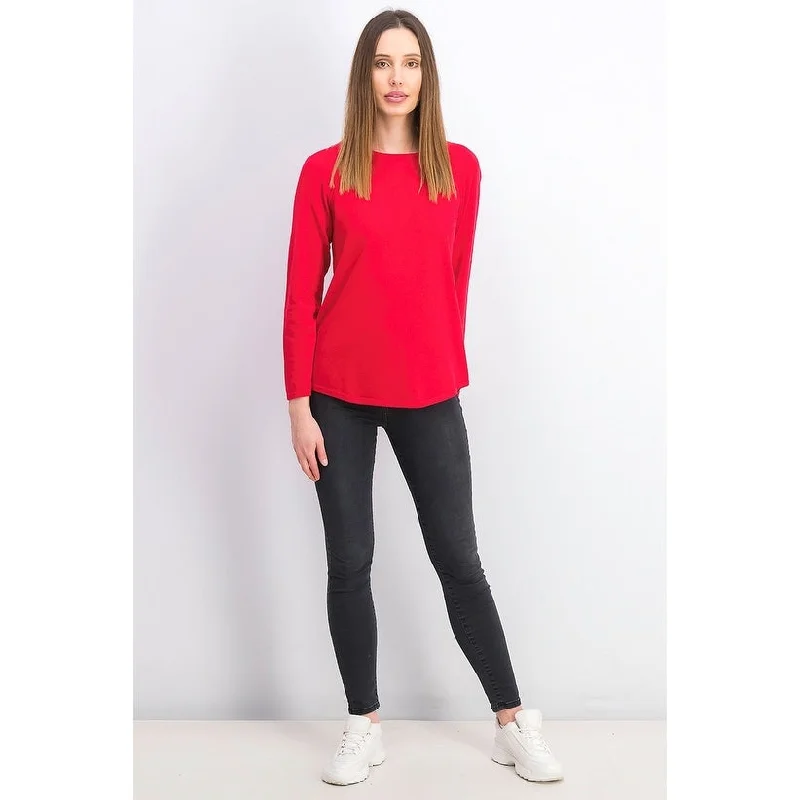 Karen Scott Women's Petite Cotton Sweater Red Size Petite