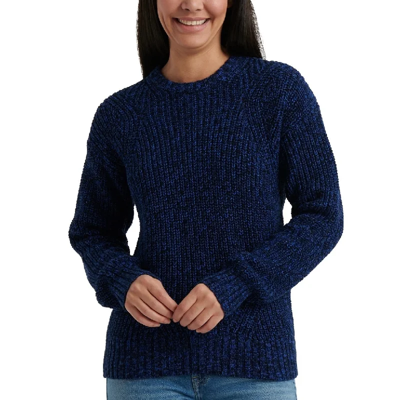 Lucky Brand Women's Marled Cotton Sweater Navy Size Large