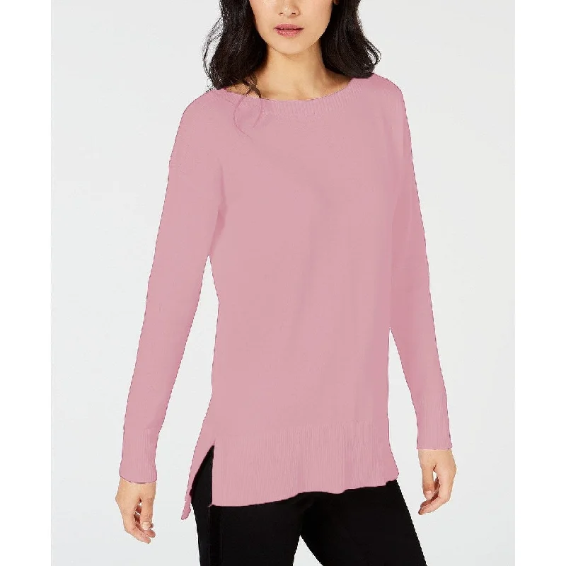 Maison Jules Women's High-Low Hem Sweater Pink Size Extra Large - XL