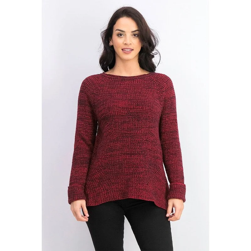 Style & Co Women's Petite Marled-Knit Sweater Red Size Petite Small - Petite Small