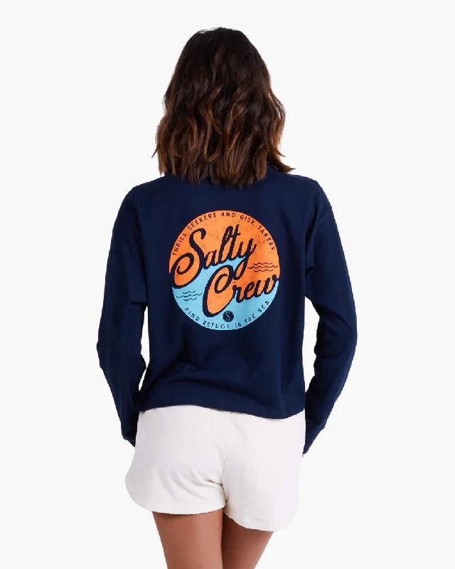 Club Salty L/S Crop - Navy