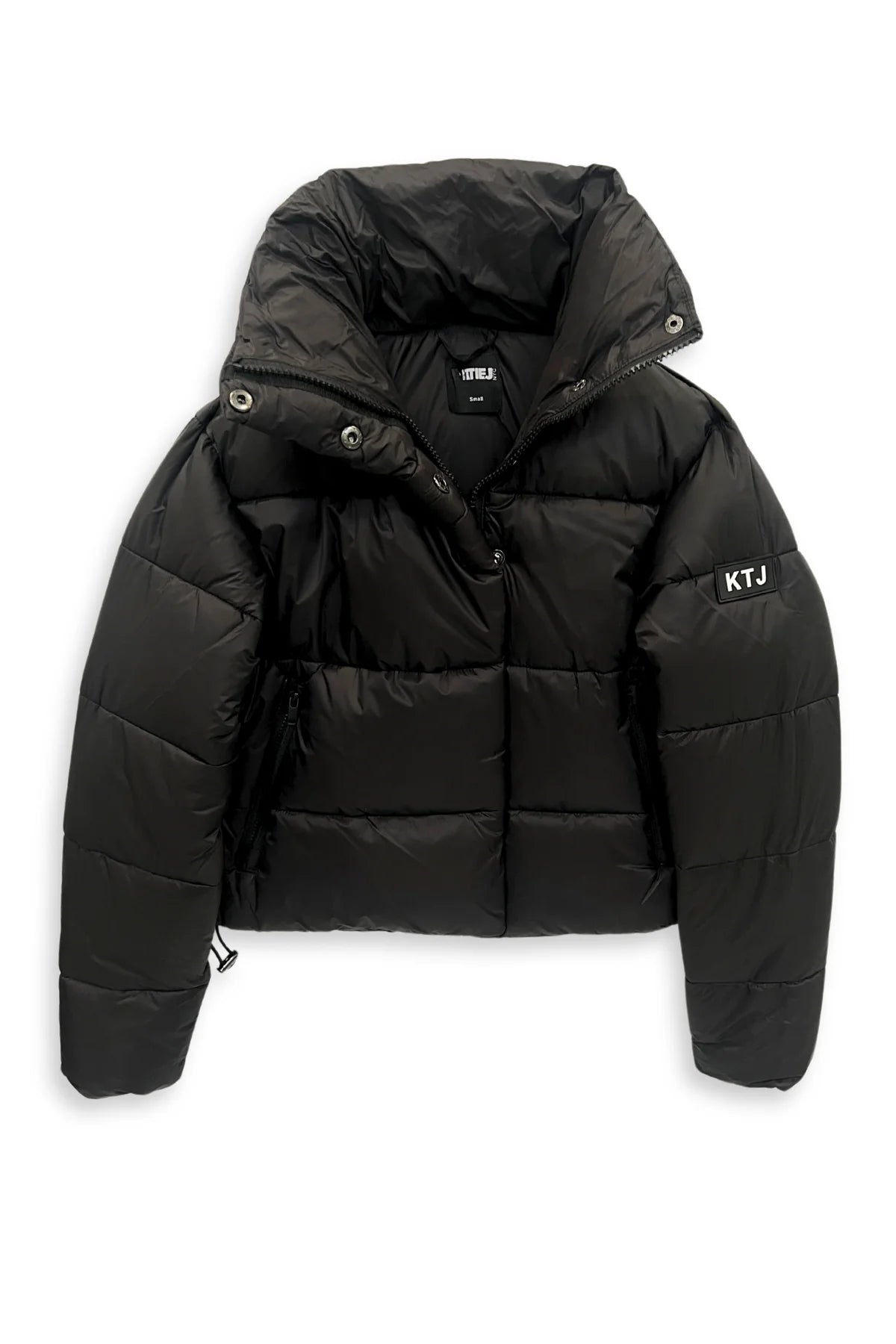 Black Jennifer Crop Puffer Jacket