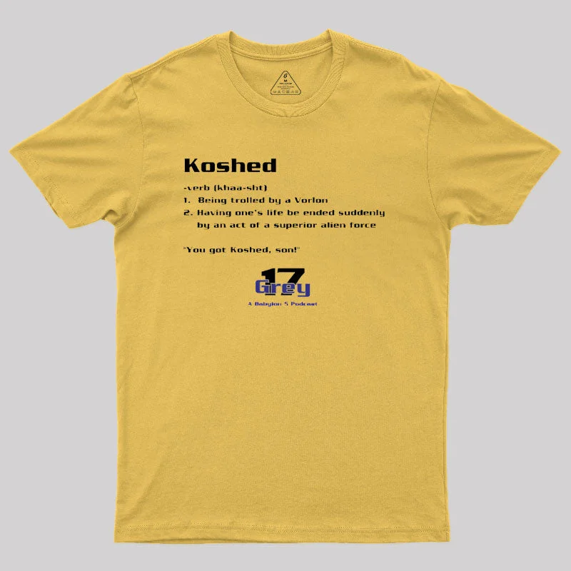 Koshed Dictionary Entry - Grey 17 Podcast T-Shirt