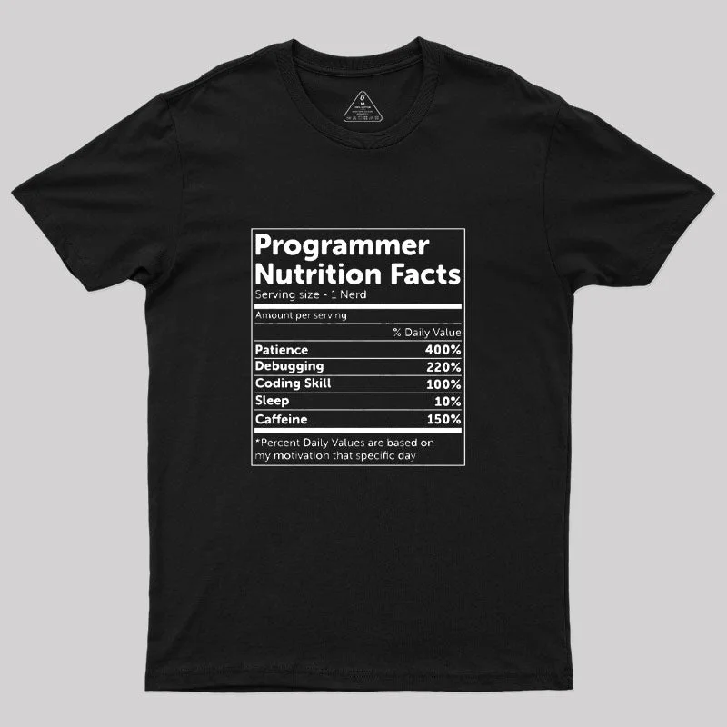 Programmer Nutrition Facts  T-Shirt