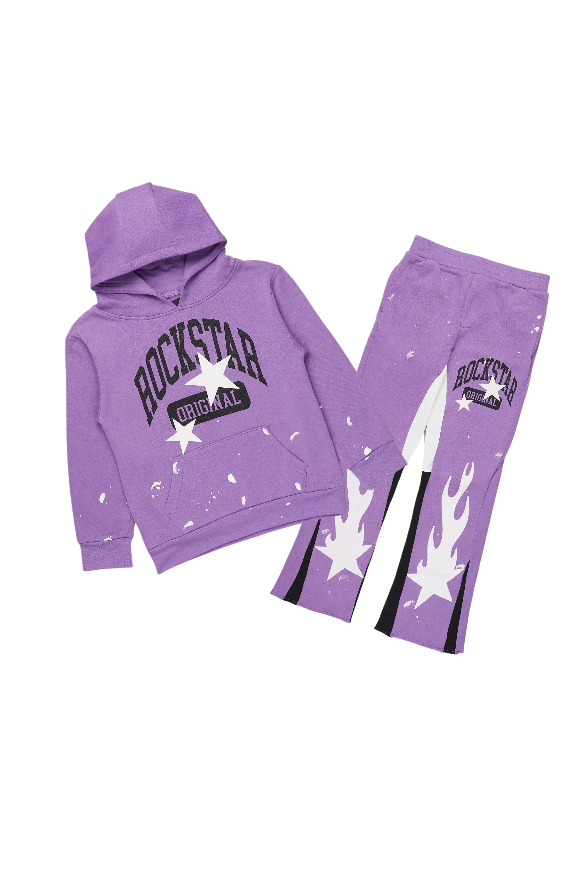 Boys Malie Purple Baggy Fit Pant Set