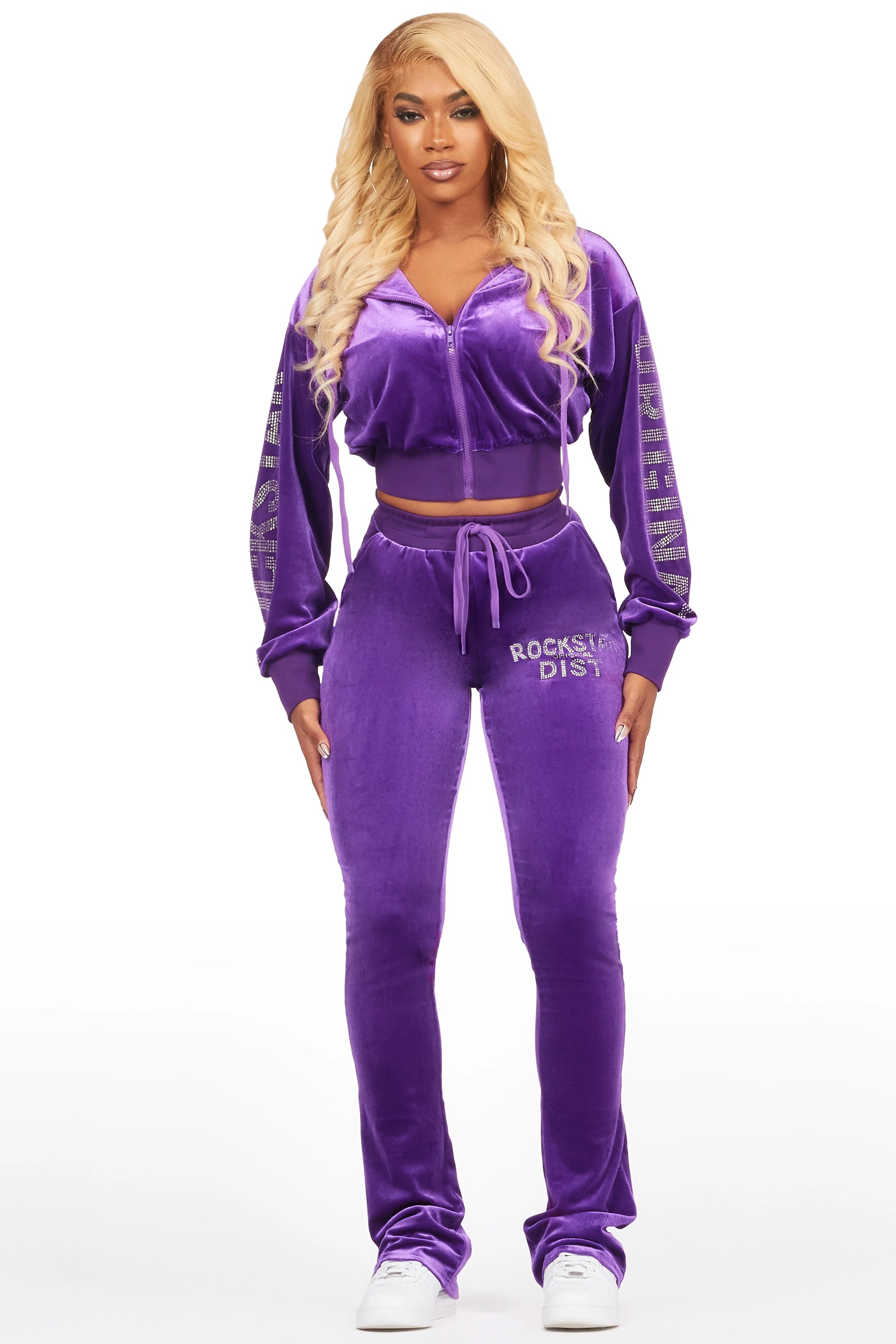 Shakura Purple Stacked Velour Trackset